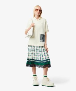 Lacoste Shorts & Skirts-Womens Runway Pleated Satin Skirt-JF1760-51-lacoste near me 2