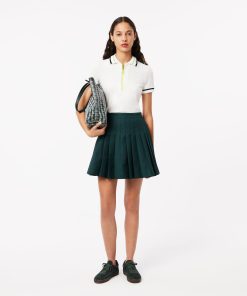 Lacoste Shorts & Skirts-Womens Contrast Topstitched Pleated Skirt-JF4170-51-la coste