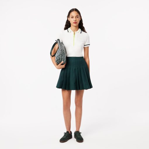 Lacoste Shorts & Skirts-Womens Contrast Topstitched Pleated Skirt-JF4170-51-la coste