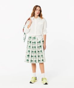 Lacoste Shorts & Skirts-Womens Embroidery Collection Pleated Skirt-JF8321-51-lacoste store near me