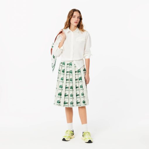 Lacoste Shorts & Skirts-Womens Embroidery Collection Pleated Skirt-JF8321-51-lacoste store near me