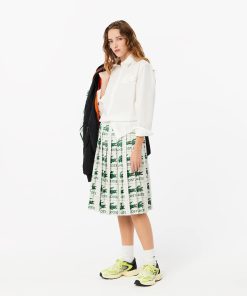 Lacoste Shorts & Skirts-Womens Embroidery Collection Pleated Skirt-JF8321-51-lacoste store near me 2