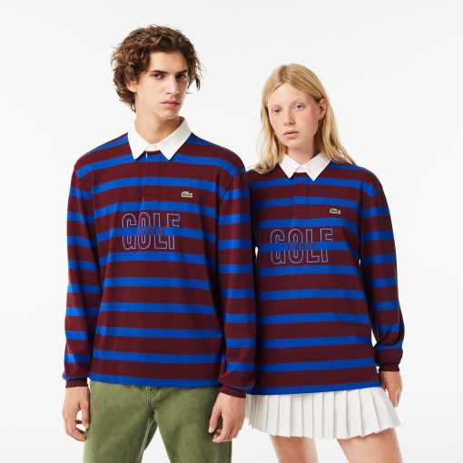 Lacoste Polos-Unisex Long Sleeve Striped Rugby Shirt-KH1741-51-locoste