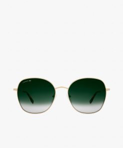 Lacoste Sunglasses-Womens Neoheritage Oval Metal Glasses-L257S-lacoste store near me