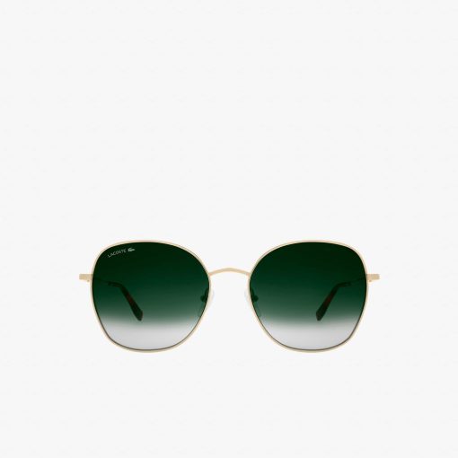 Lacoste Sunglasses-Womens Neoheritage Oval Metal Glasses-L257S-lacoste store near me