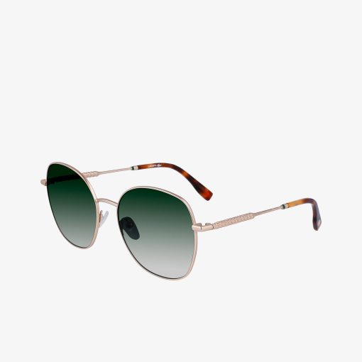 Lacoste Sunglasses-Womens Neoheritage Oval Metal Glasses-L257S-lacoste store near me - Image 2