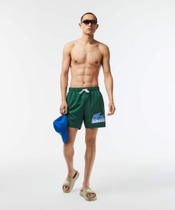 Lacoste Shorts & Swim-Men’s Quick-Dry Swim Trunks with Travel Bag-MH5633-51-lacoste france 2