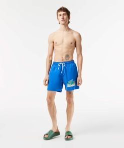 Lacoste Shorts & Swim-Men’s Quick-Dry Swim Trunks with Travel Bag-MH5633-51-lacoste factory outlet