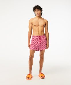 Lacoste Shorts & Swim-Men’s Printed Swim Trunks-MH5635-51-lacoste store near me