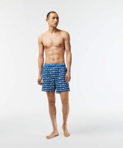 Lacoste Shorts & Swim-Men’s Two-Tone Print Swim Trunks-MH5640-51-lacoste sale