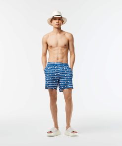 Lacoste Shorts & Swim-Men’s Two-Tone Print Swim Trunks-MH5640-51-lacoste sale 2