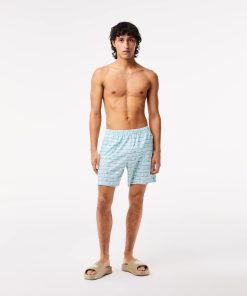 Lacoste Shorts & Swim-Men’s Two-Tone Print Swim Trunks-MH5640-51-la coste