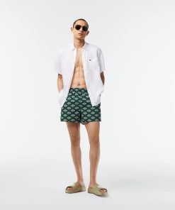 Lacoste Shorts & Swim-Men’s Two-Tone Monogram Swim Trunks-MH5641-51-lacoste france 2