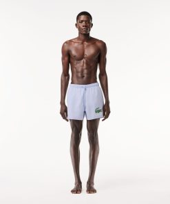 Lacoste Shorts & Swim-Mens Croc Print Swim Trunks-MH6912-51-lacoste factory outlet