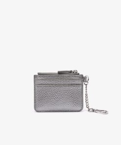 Lacoste Small Leather Goods-Womens Snap Hook Grained Leather Card Holder-NF3935GZ-lacost 2