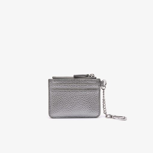 Lacoste Small Leather Goods-Womens Snap Hook Grained Leather Card Holder-NF3935GZ-lacost - Image 2