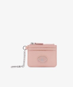 Lacoste Small Leather Goods-Womens Snap Hook Grained Leather Card Holder-NF3935GZ-lacoste near me