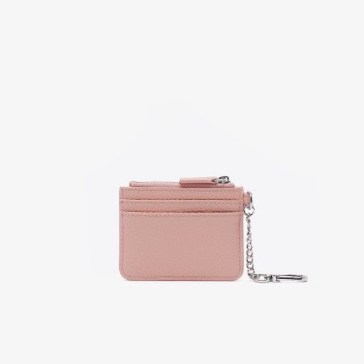 Lacoste Small Leather Goods-Womens Snap Hook Grained Leather Card Holder-NF3935GZ-lacoste near me - Image 2