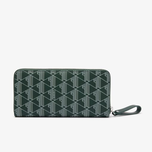 Lacoste Small Leather Goods-Womens Large Zipped Monogram Billfold-NF3958DG-lacoste near me - Image 2