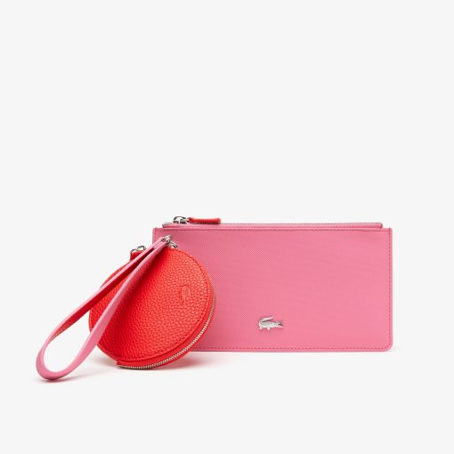 Lacoste Small Leather Goods-Women’s Anna Reversible Double Pouch with Lanyard-NF4191AA-lacoste store near me