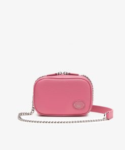 Lacoste Crossbody-Women’s Top Grain Leather Square Shoulder Bag-NF4252GZ-lacost