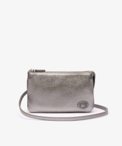 Lacoste Crossbody-Womens Origin Croc Leather Double Pouch Bag-NF4337GZ-la coste