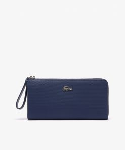 Lacoste Small Leather Goods-Womens Daily Lifestyle Zipped Billfold-NF4374DB-lacoste usa