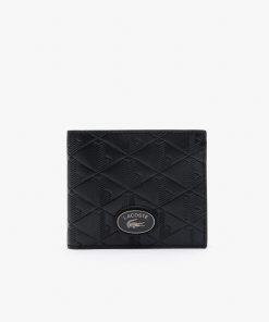 Lacoste Bags-Mens Medium Monogram Leather Billfold-NH4400MR-lacoste store near me