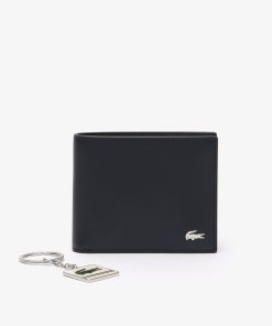 Lacoste Small Leather Goods-Mens FG Small Billfold and Keychain Gift Set-NH4479FG-lacoste store near me