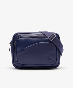 Lacoste Bags-Mens Angy Grain Leather Reporter Bag-NH4561GY-lacoste outlet