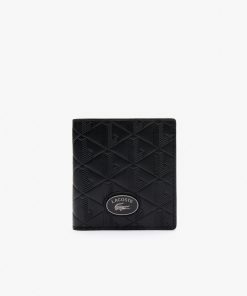 Lacoste Bags-Mens Monogram Compact Leather Billfold-NH4575MR-locoste