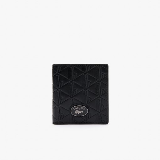 Lacoste Bags-Mens Monogram Compact Leather Billfold-NH4575MR-locoste