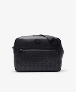 Lacoste Bags-Mens Monogram Leather Reporter Bag-NH4656MR-lacoste sale