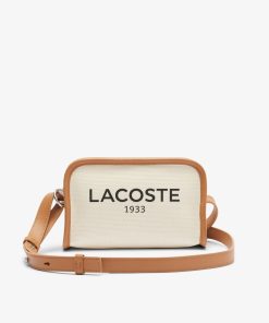 Lacoste Bags-Unisex Heritage Canvas Mini Reporter Bag-NU4733TD-la coste