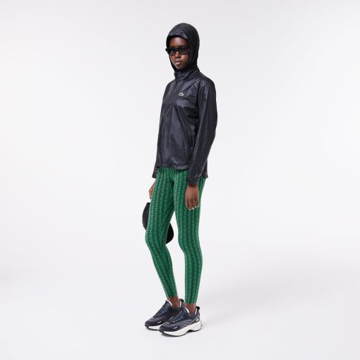 Lacoste Pants & Leggings-Womens Monogram Print Sport Leggings-OF1018-51-la coste - Image 2