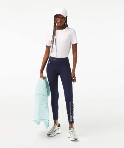 Lacoste Pants & Leggings-Women’s SPORT 7/8 Length Recycled Polyester Leggings-OF4908-51-lacosta 2