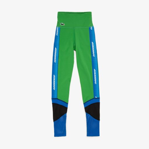 Lacoste Pants & Leggings-Women’s SPORT Logo Stripe Ultra-Dry Leggings-OF4909-51-la coste