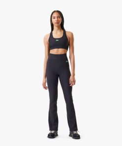 Lacoste Pants & Leggings-Womens Lacoste x Bandier Ribbed Flare Pants-OF8952-51-lacoste near me