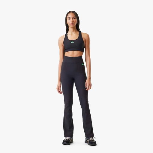 Lacoste Pants & Leggings-Womens Lacoste x Bandier Ribbed Flare Pants-OF8952-51-lacoste near me