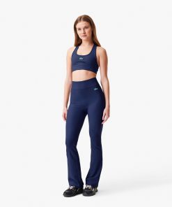 Lacoste Pants & Leggings-Womens Lacoste x Bandier Ribbed Flare Pants-OF8952-51-lacost