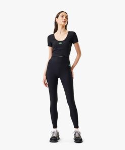 Lacoste Pants & Leggings-Womens Lacoste x Bandier Ribbed Leggings-OF8954-51-lacoste near me