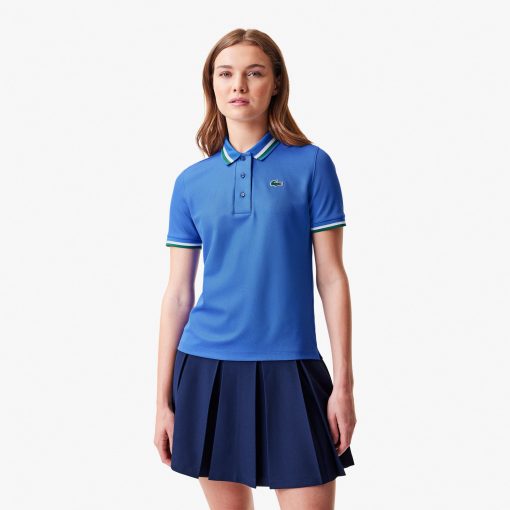 Lacoste Polos-Womens UV Protect Stripe Collar Tennis Polo-PF0965-51-lacost