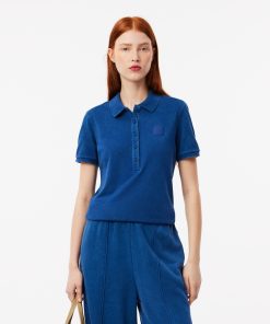 Lacoste Polos-Womens Slim Fit Washed Effect Petit Piqué Polo-PF4123-51-lacoste cardigan