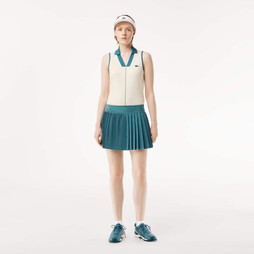 Lacoste Polos-Womens Slim Fit Ultra Dry Sleeveless Tennis Polo-PF7437-51-la coste - Image 2