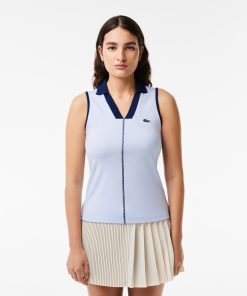 Lacoste Polos-Womens Slim Fit Ultra Dry Sleeveless Tennis Polo-PF7437-51-lacost