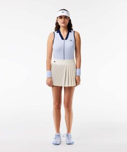 Lacoste Polos-Womens Slim Fit Ultra Dry Sleeveless Tennis Polo-PF7437-51-lacost 2