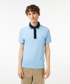 Lacoste Polos-Mens Regular Fit Contrast Neck Smart Paris Polo-PH1125-51-lacosta