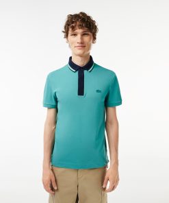 Lacoste Polos-Mens Regular Fit Contrast Neck Smart Paris Polo-PH1125-51-lacoste cardigan