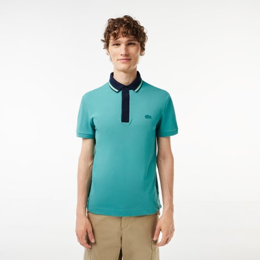 Lacoste Polos-Mens Regular Fit Contrast Neck Smart Paris Polo-PH1125-51-lacoste cardigan