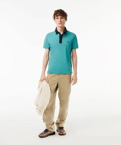 Lacoste Polos-Mens Regular Fit Contrast Neck Smart Paris Polo-PH1125-51-lacoste cardigan 2